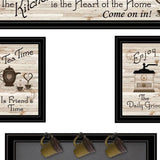 Set Of Four Kitchen Collection with Seven Peg Mug Kitchen Wall Art - Homeroots
