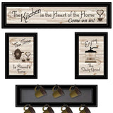 Set Of Four Kitchen Collection with Seven Peg Mug Kitchen Wall Art - Homeroots - Flyclothing LLC