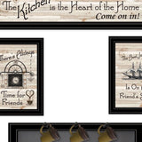 Set Of Four Kitchen Wall Art and Mug Rack - Homeroots