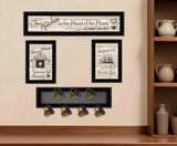Set Of Four Kitchen Wall Art and Mug Rack - Homeroots