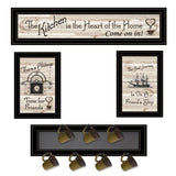 Set Of Four Kitchen Wall Art and Mug Rack - Homeroots