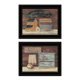 Set Of Two Hot Bath or Clean Towels 2 Black Framed Print Bathroom Wall Art - Homeroots - Flyclothing LLC