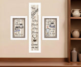 Set Of Three Come On In White Framed Print Kitchen Wall Art - Homeroots - Flyclothing LLC