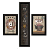 Set Of Three The Primitive Kitchen Black Framed Print Kitchen Wall Art - Homeroots