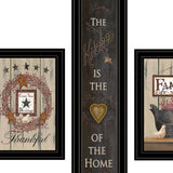 Set Of Three The Primitive Kitchen Black Framed Print Kitchen Wall Art - Homeroots