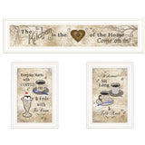 Set Of Three Love of Nature Kitchen White Framed Print Kitchen Wall Art - Homeroots