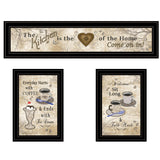 Set Of Three Love of Nature Kitchen Black Framed Print Kitchen Wall Art - Homeroots