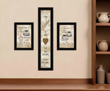 Set Of Three Love of Nature Kitchen Black Framed Print Kitchen Wall Art - Homeroots