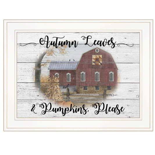Autumn Leaves 2 White Framed Print Wall Art - Homeroots