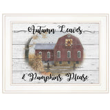 Autumn Leaves 2 White Framed Print Wall Art - Homeroots