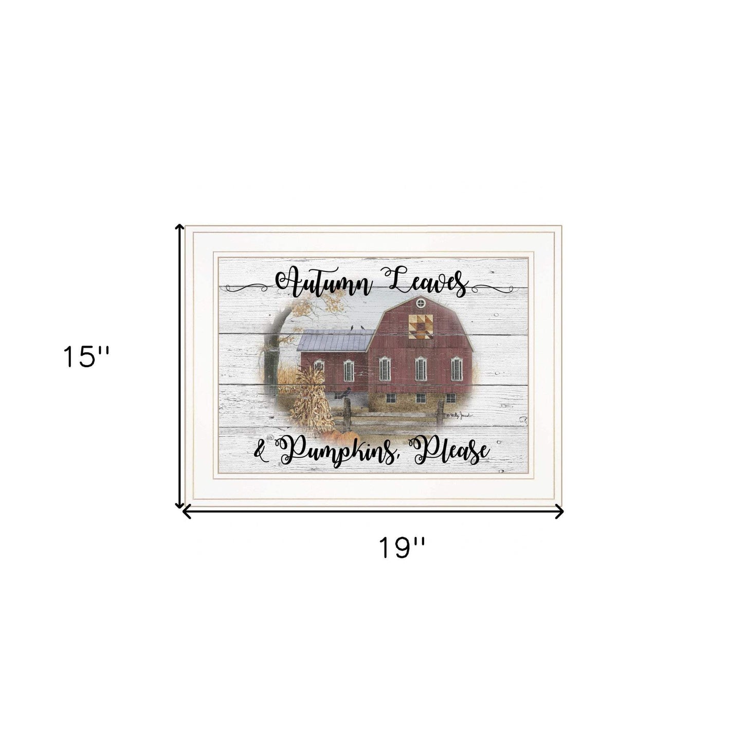 Autumn Leaves 2 White Framed Print Wall Art - Homeroots - Flyclothing LLC