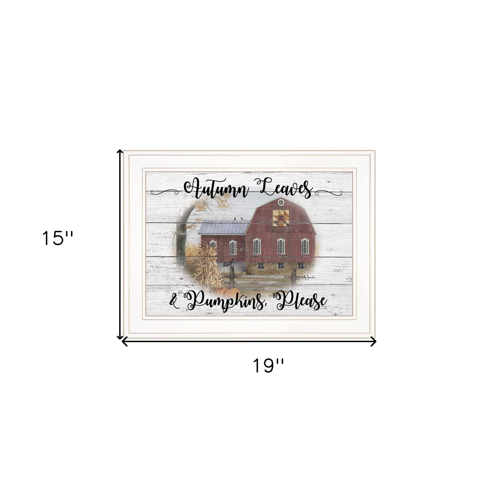 Autumn Leaves 2 White Framed Print Wall Art - Homeroots - Flyclothing LLC