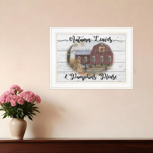 Autumn Leaves 2 White Framed Print Wall Art - Homeroots