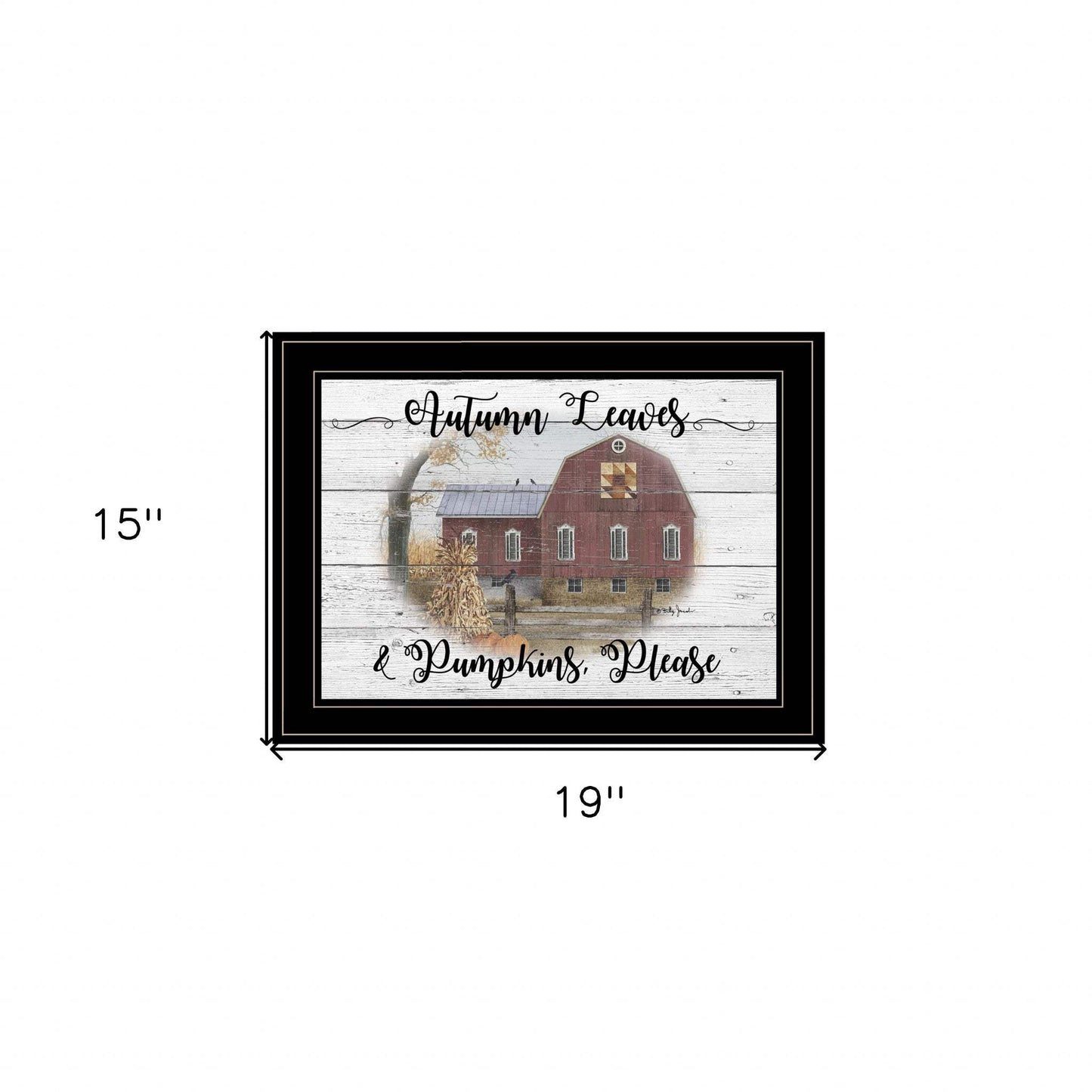 Autumn Leaves 3 Black Framed Print Wall Art - Homeroots - Flyclothing LLC