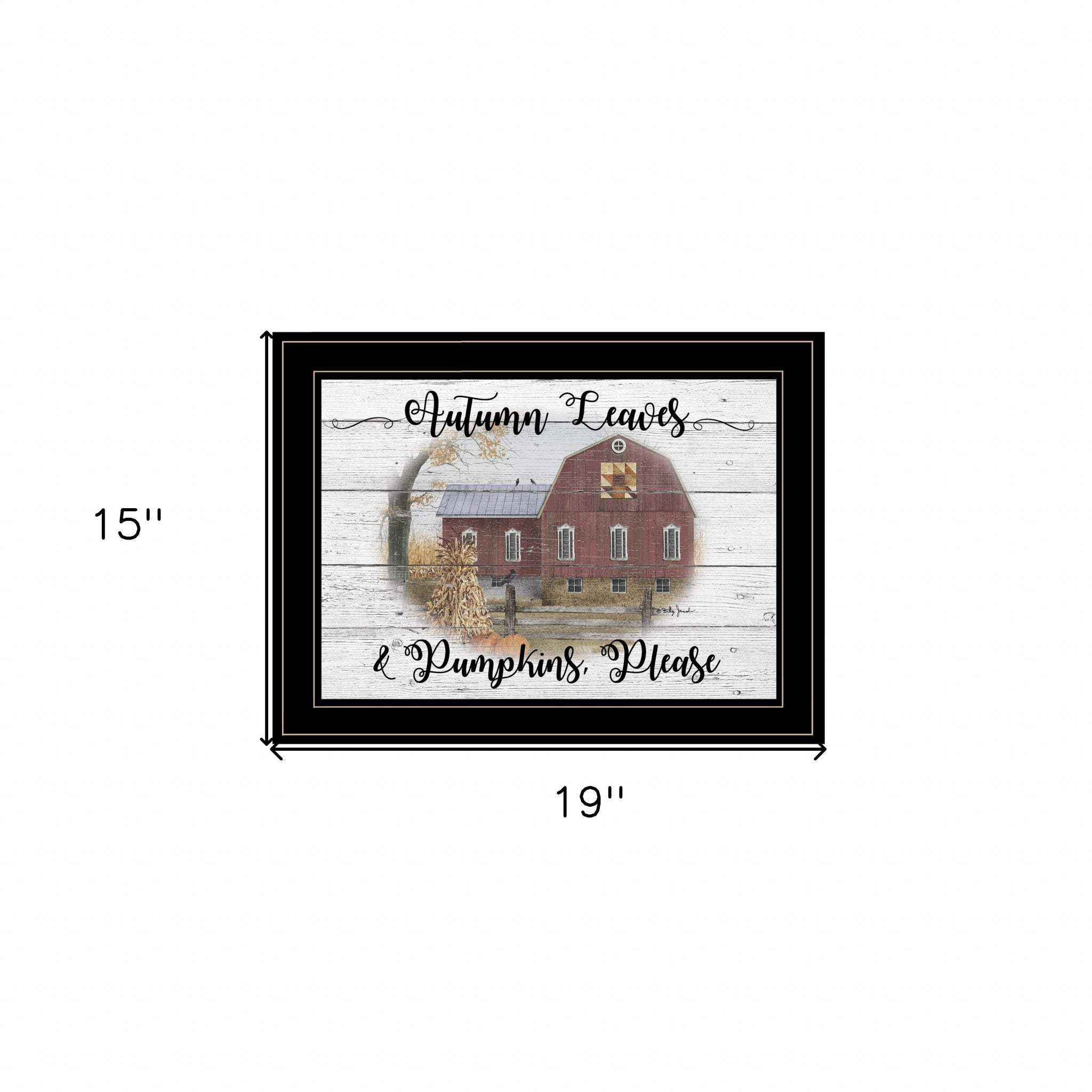 Autumn Leaves 3 Black Framed Print Wall Art - Homeroots - Flyclothing LLC