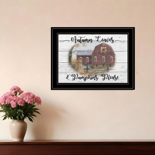 Autumn Leaves 3 Black Framed Print Wall Art - Homeroots