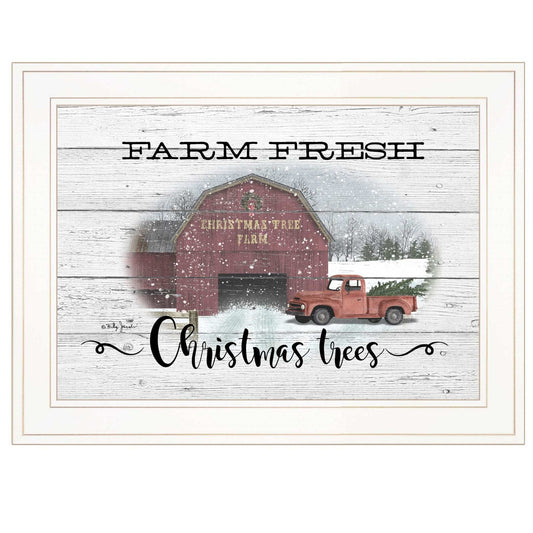 Farm Fresh Christmas Trees 2 White Framed Print Wall Art - Homeroots - Flyclothing LLC