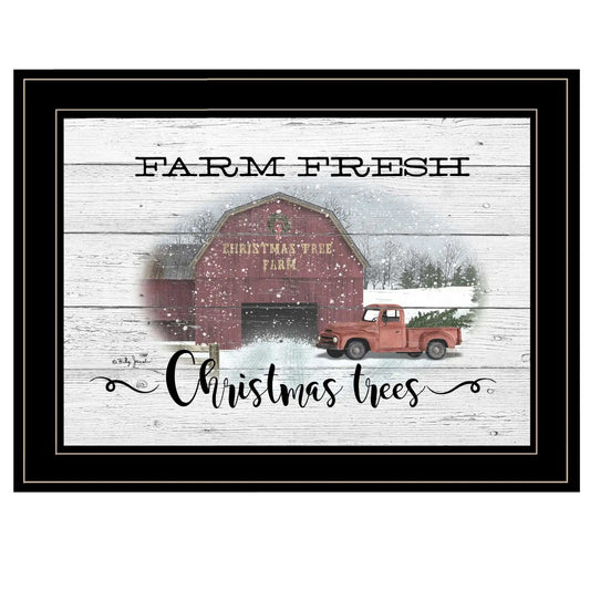 Farm Fresh Christmas Trees 3 Black Framed Print Wall Art - Homeroots - Flyclothing LLC