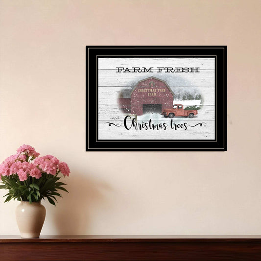 Farm Fresh Christmas Trees 3 Black Framed Print Wall Art - Homeroots - Flyclothing LLC