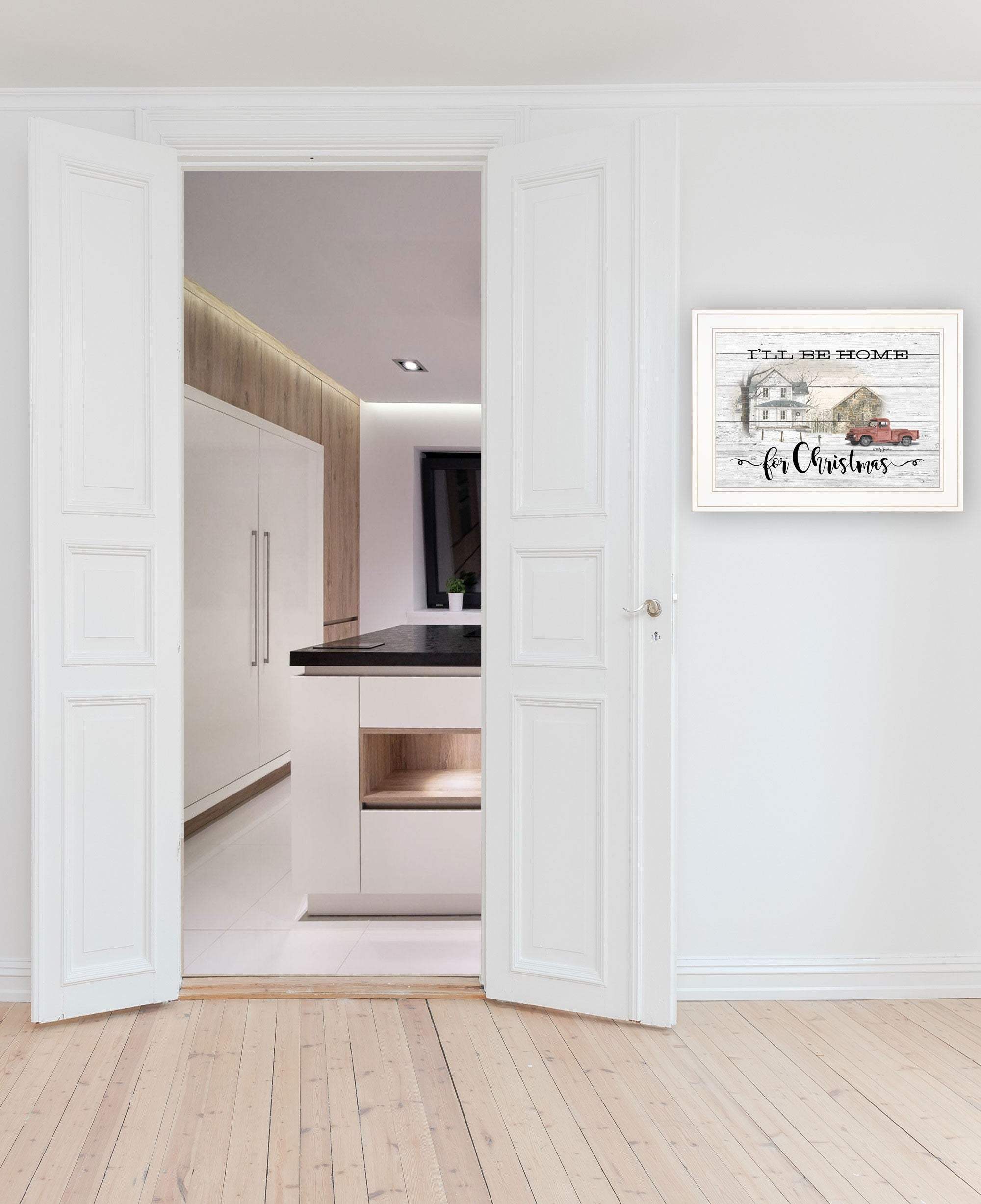Ill be home for Christmas 2 White Framed Print Wall Art - Homeroots - Flyclothing LLC