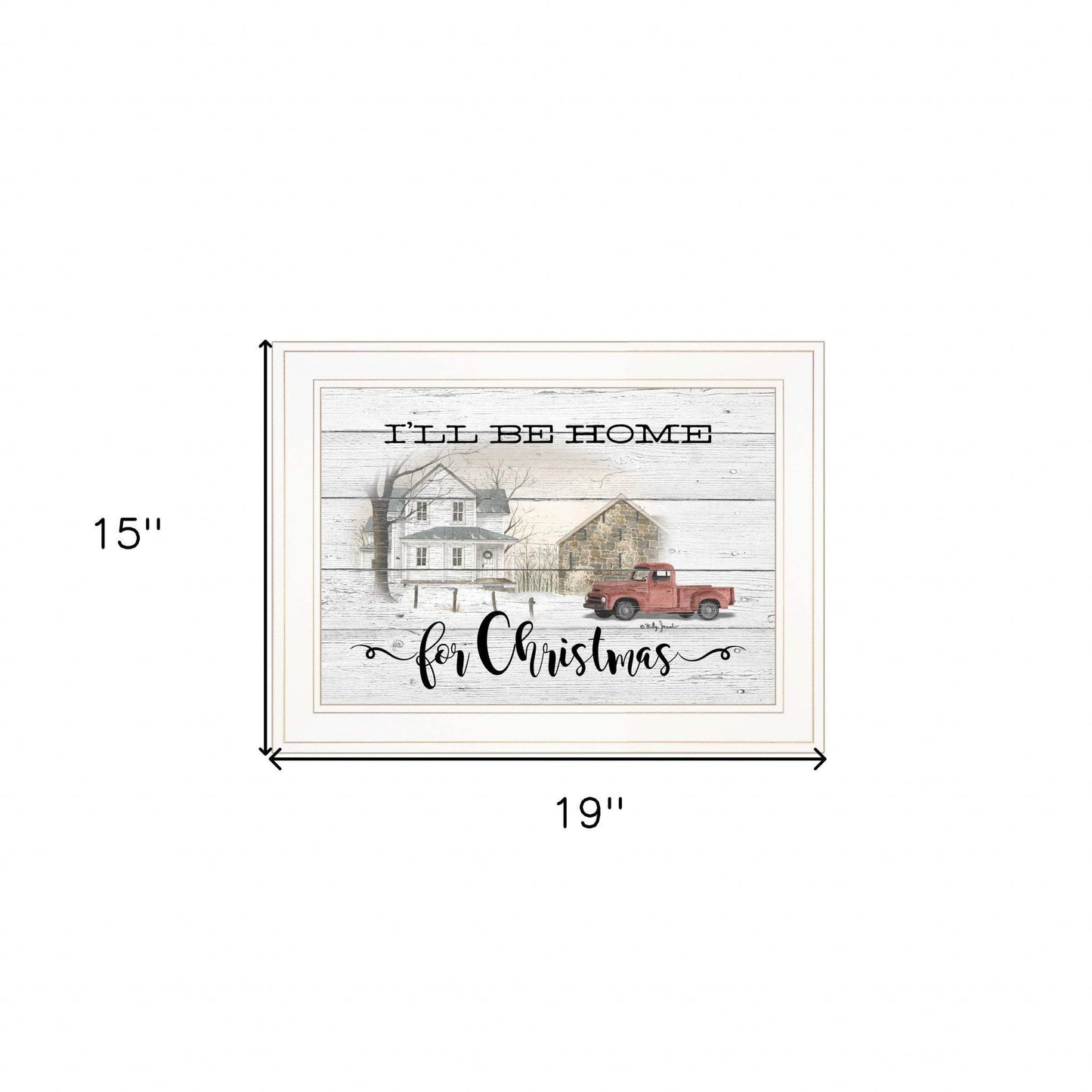 Ill be home for Christmas 2 White Framed Print Wall Art - Homeroots - Flyclothing LLC
