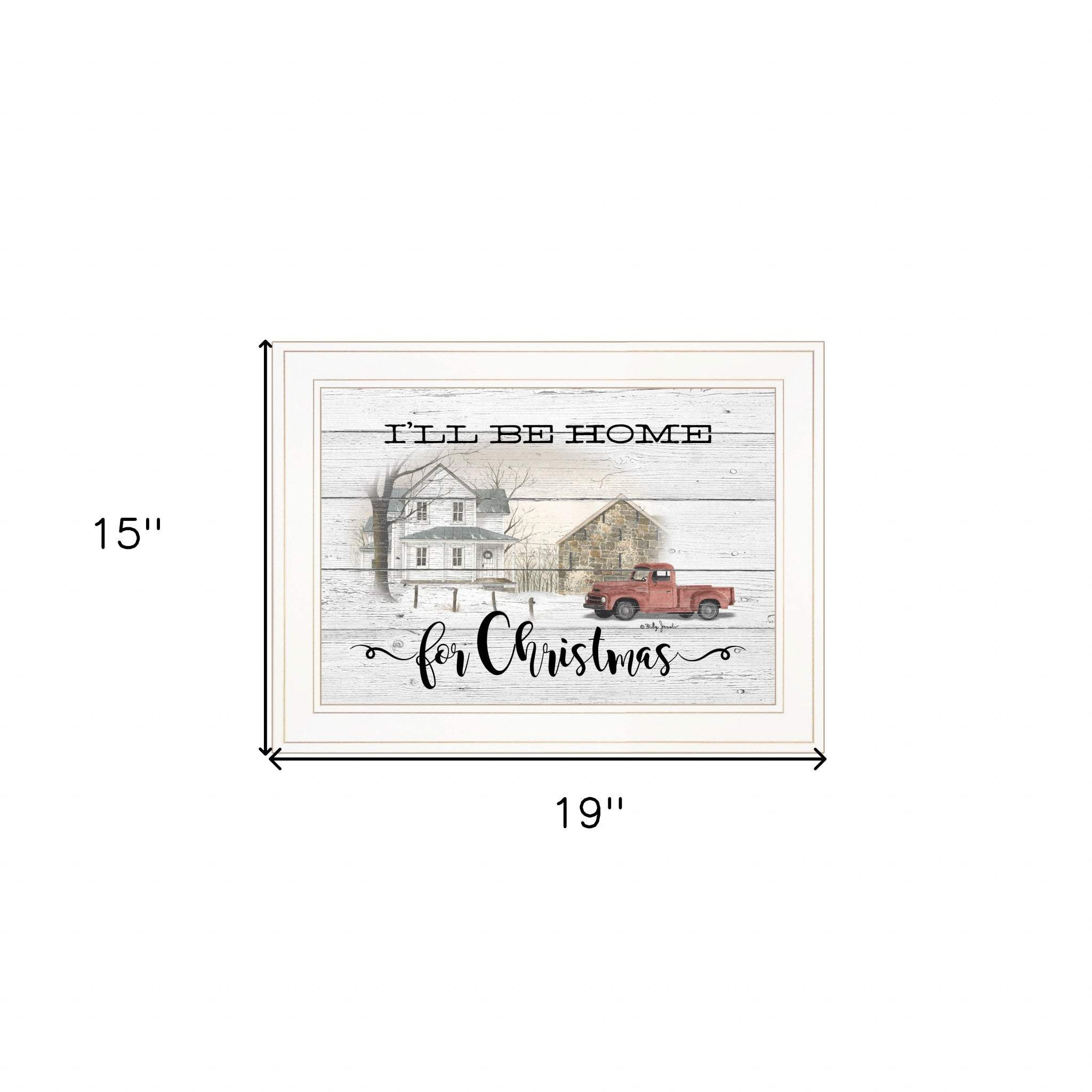 Ill be home for Christmas 2 White Framed Print Wall Art - Homeroots - Flyclothing LLC