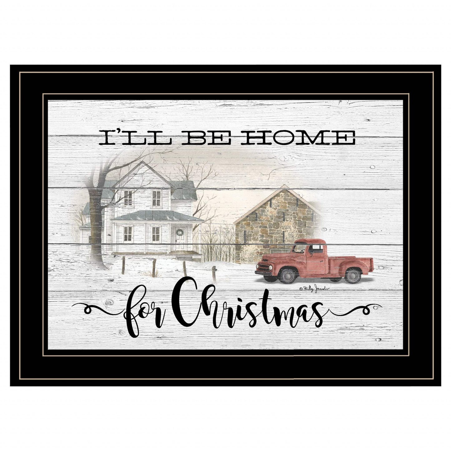 Ill be home for Christmas 3 Black Framed Print Wall Art - Homeroots - Flyclothing LLC