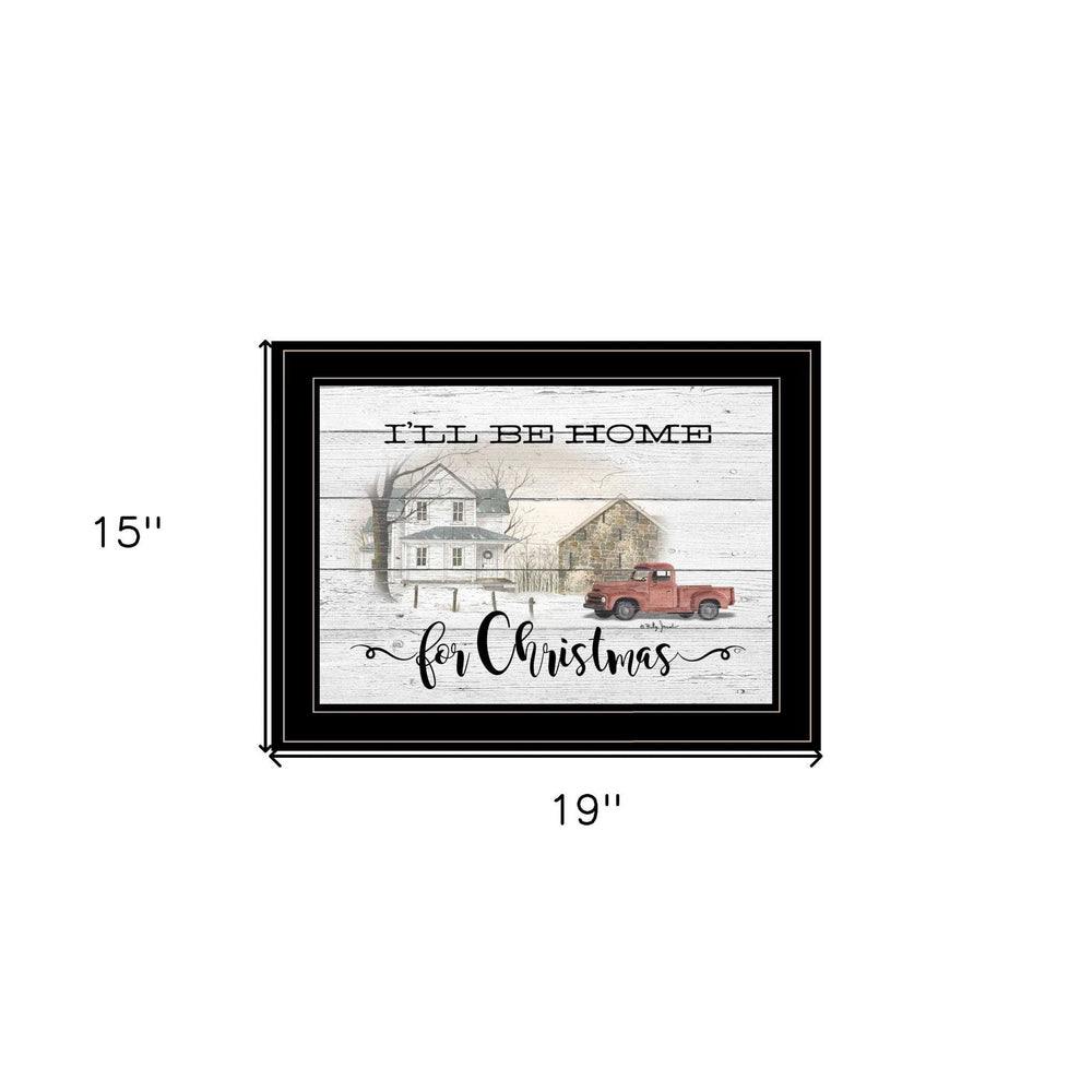 Ill be home for Christmas 3 Black Framed Print Wall Art - Homeroots - Flyclothing LLC