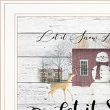 Let It Snow 2 White Framed Print Wall Art - Homeroots