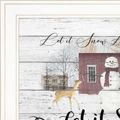 Let It Snow 2 White Framed Print Wall Art - Homeroots