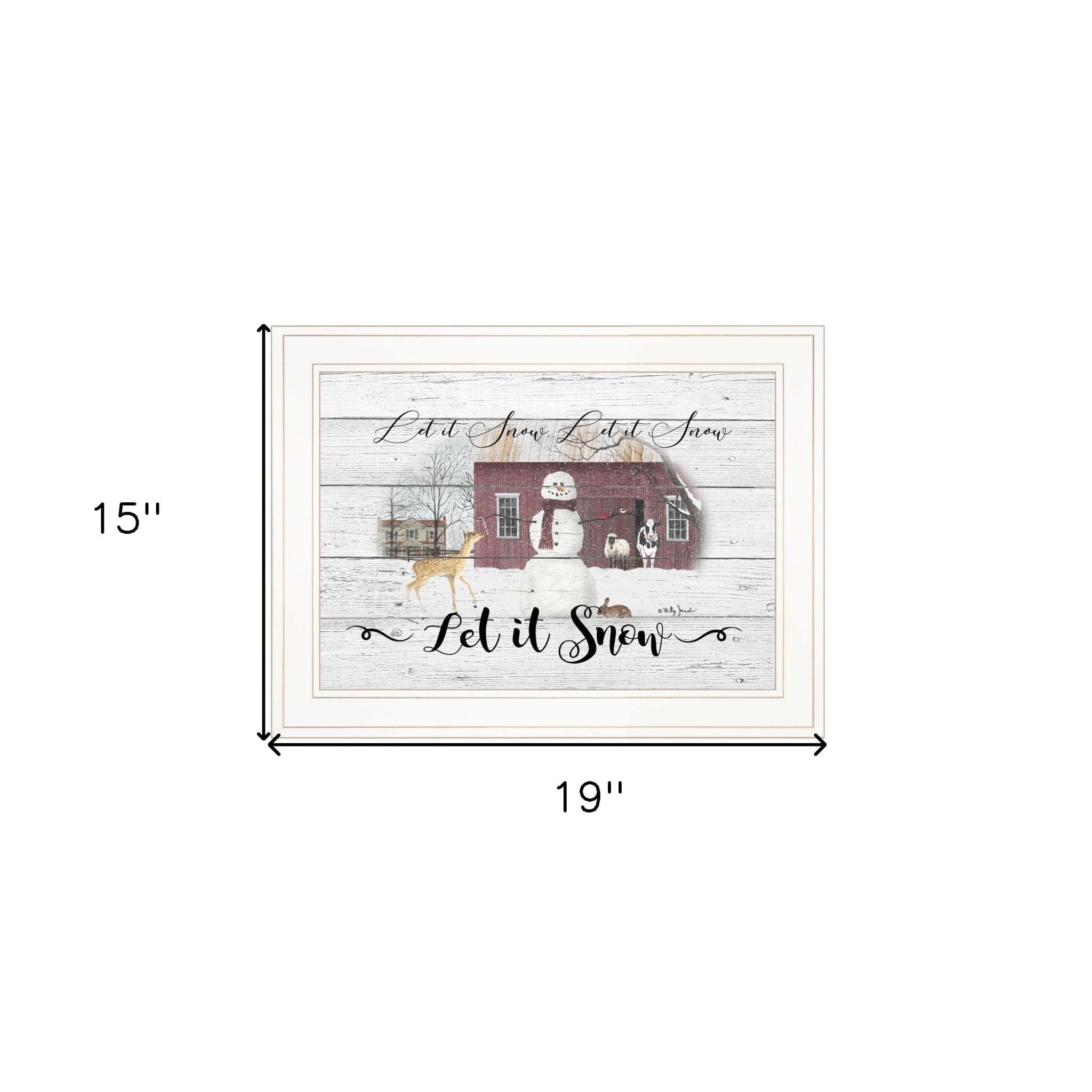 Let It Snow 2 White Framed Print Wall Art - Homeroots