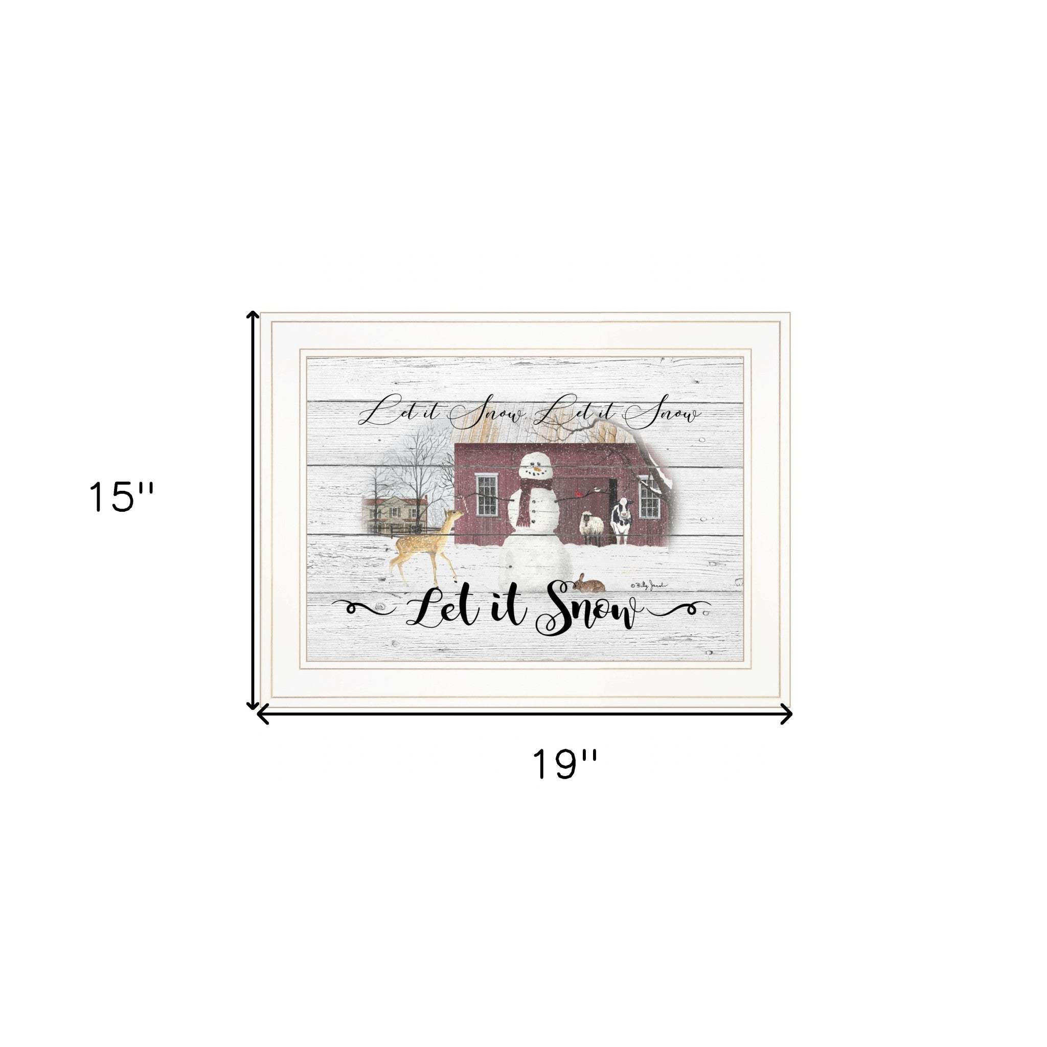 Let It Snow 2 White Framed Print Wall Art - Homeroots - Flyclothing LLC