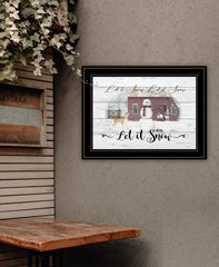 Let It Snow 3 Black Framed Print Wall Art - Homeroots