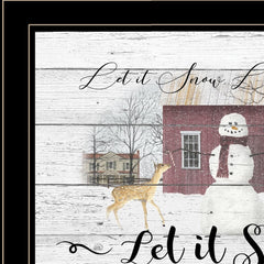 Let It Snow 3 Black Framed Print Wall Art - Homeroots