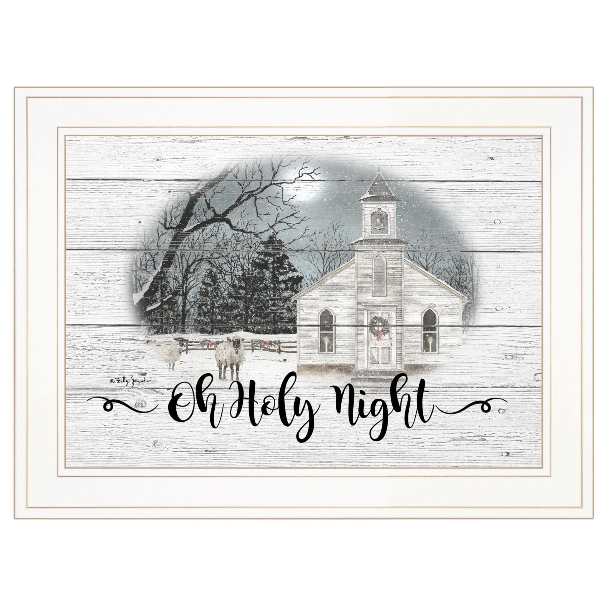OH HOLY Night 2 White Framed Print Wall Art - Homeroots