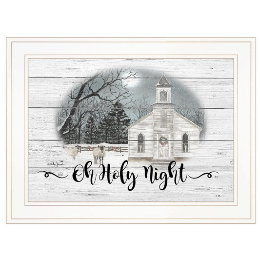 OH HOLY Night 2 White Framed Print Wall Art - Homeroots