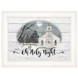 OH HOLY Night 2 White Framed Print Wall Art - Homeroots