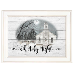 OH HOLY Night 2 White Framed Print Wall Art - Homeroots