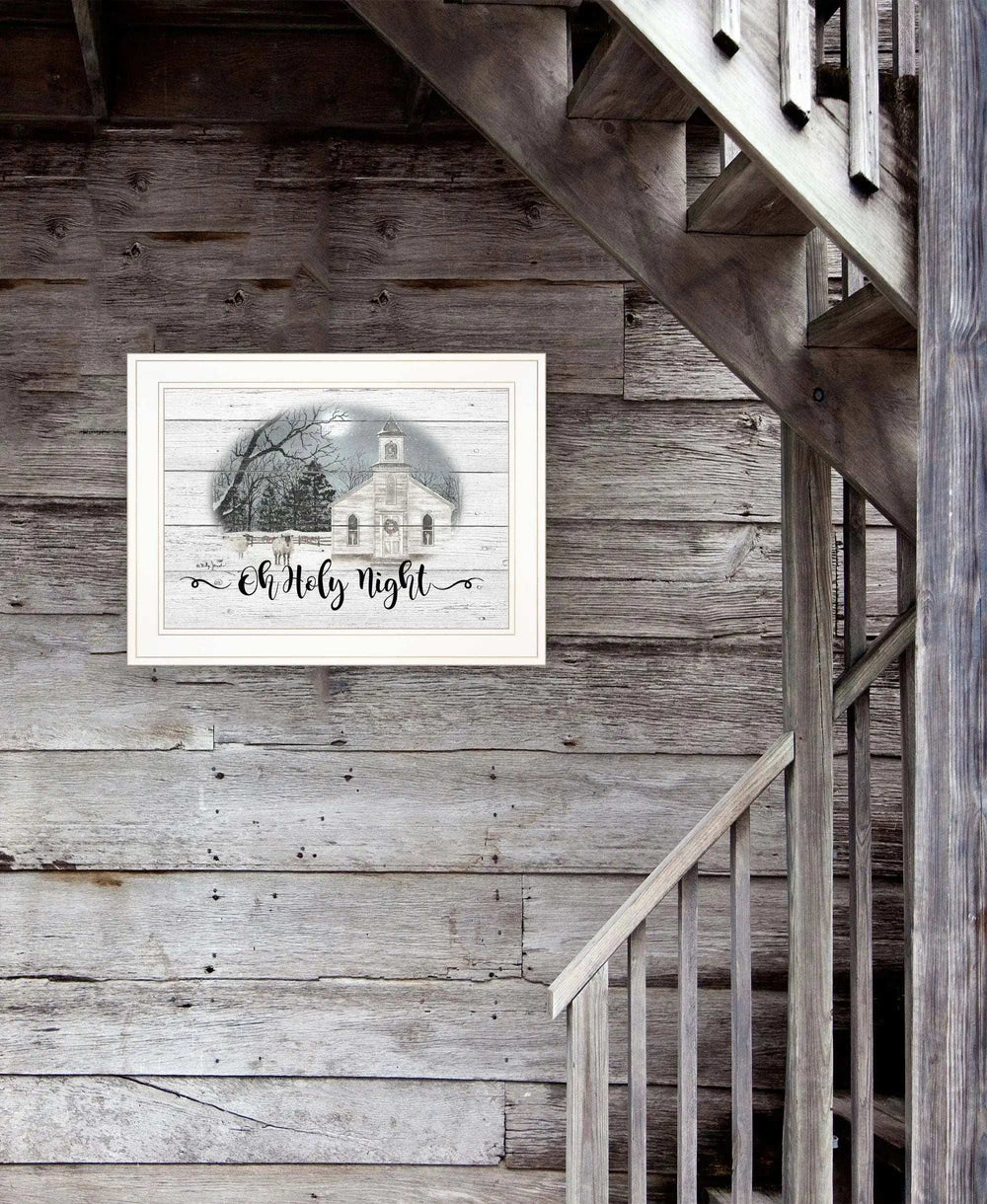 OH HOLY Night 2 White Framed Print Wall Art - Homeroots - Flyclothing LLC