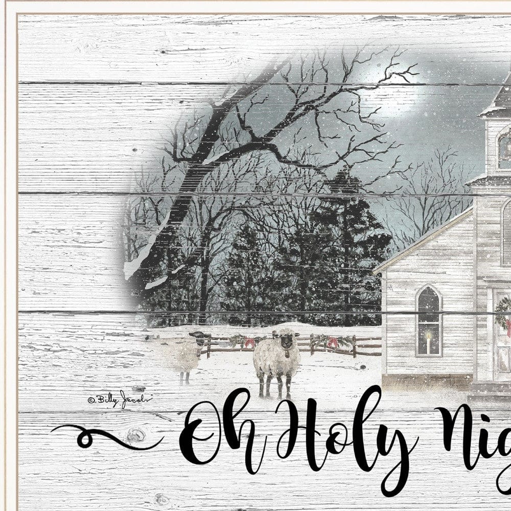 OH HOLY Night 2 White Framed Print Wall Art - Homeroots