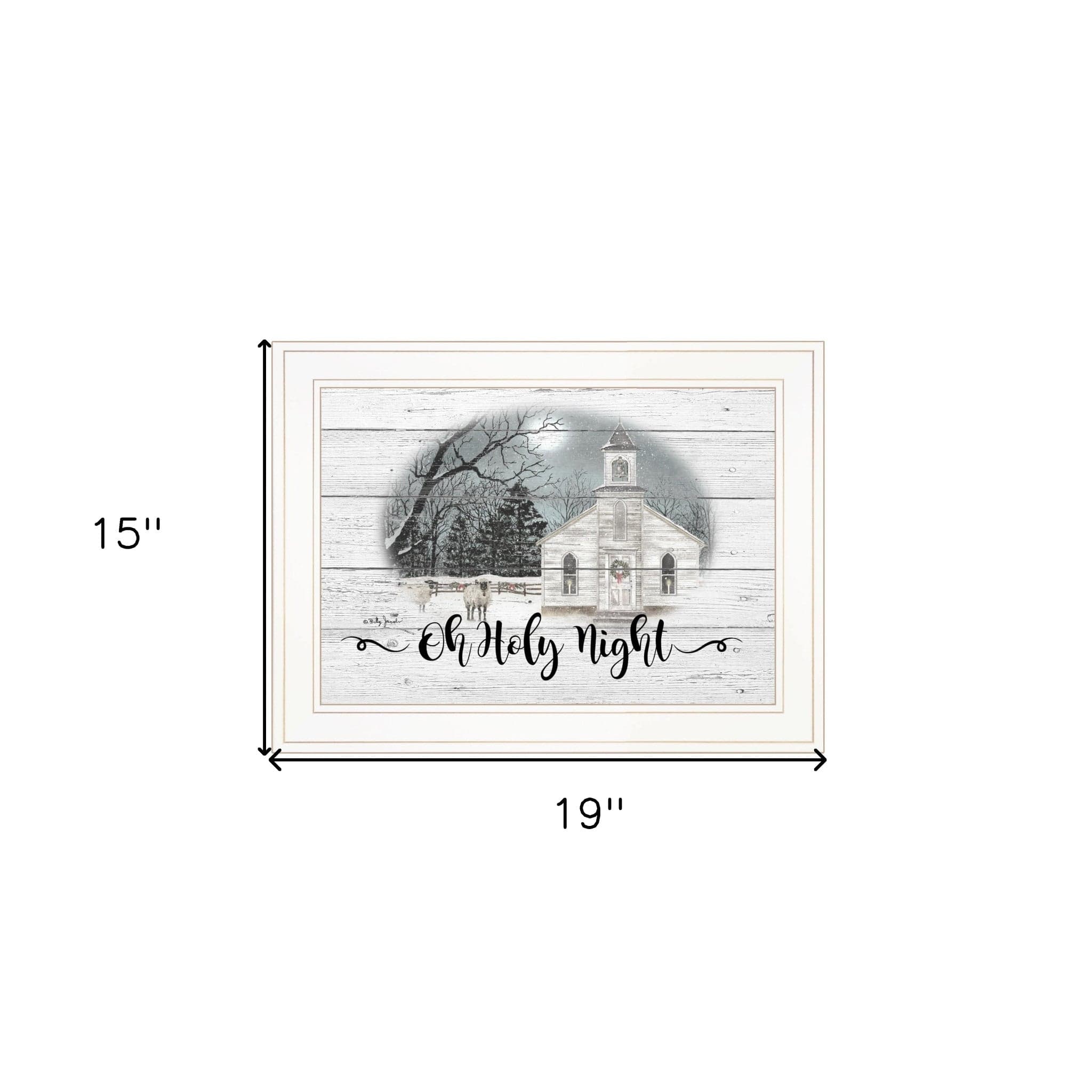 OH HOLY Night 2 White Framed Print Wall Art - Homeroots