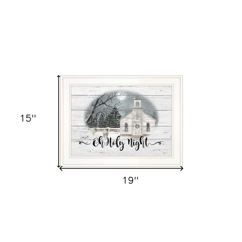 OH HOLY Night 2 White Framed Print Wall Art - Homeroots - Flyclothing LLC