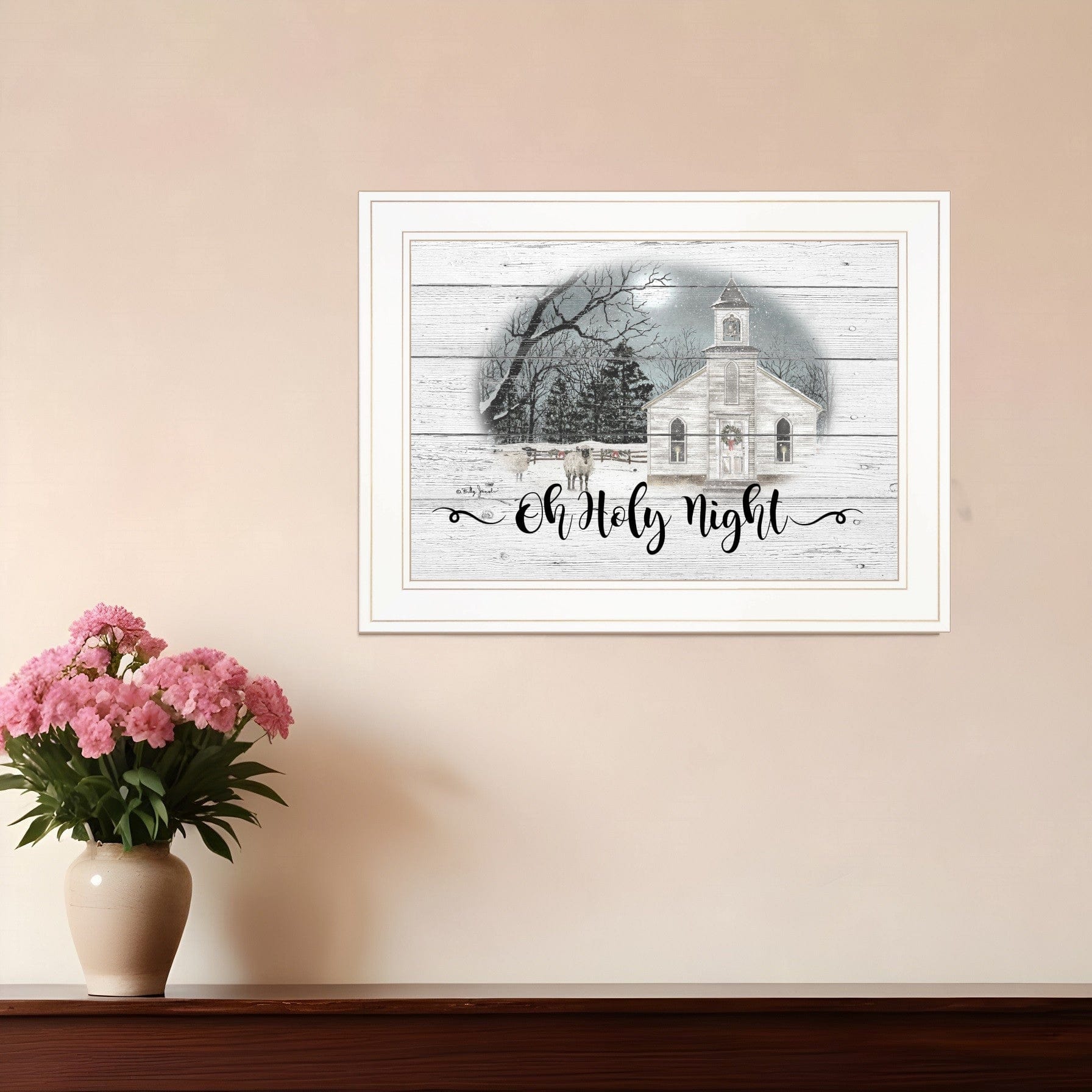 OH HOLY Night 2 White Framed Print Wall Art - Homeroots