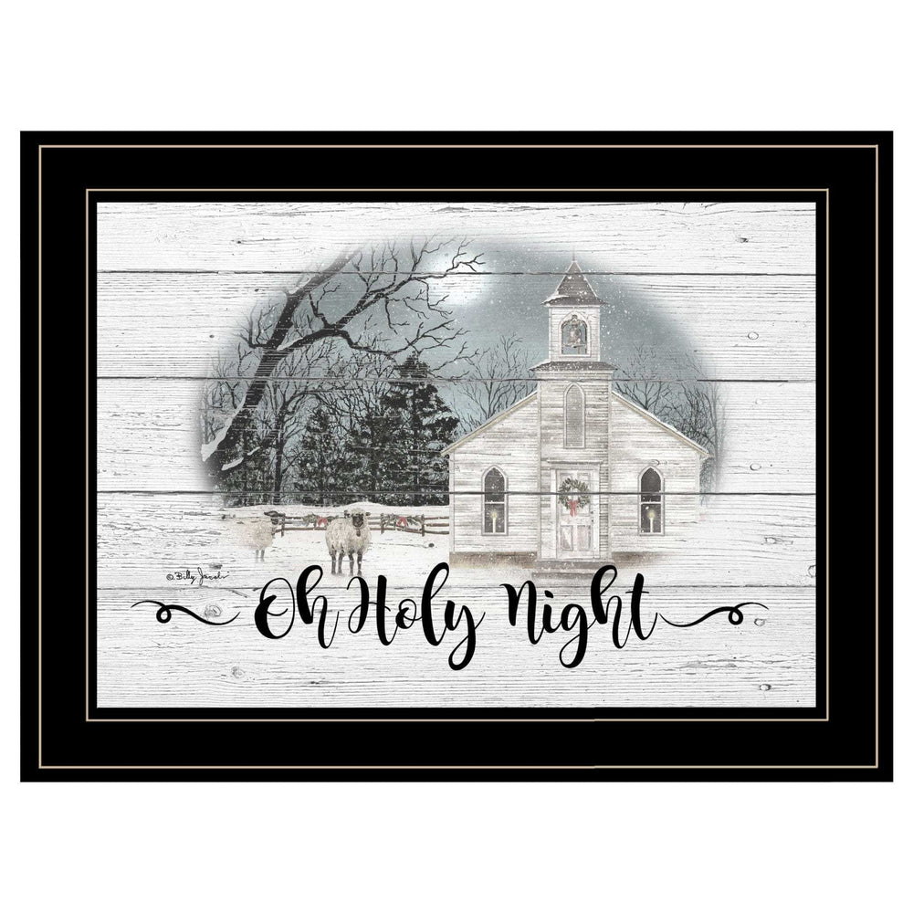 OH HOLY Night 3 Black Framed Print Wall Art - Homeroots - Flyclothing LLC
