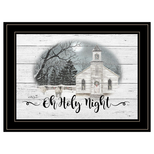 OH HOLY Night 3 Black Framed Print Wall Art - Homeroots