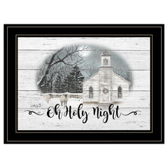 OH HOLY Night 3 Black Framed Print Wall Art - Homeroots