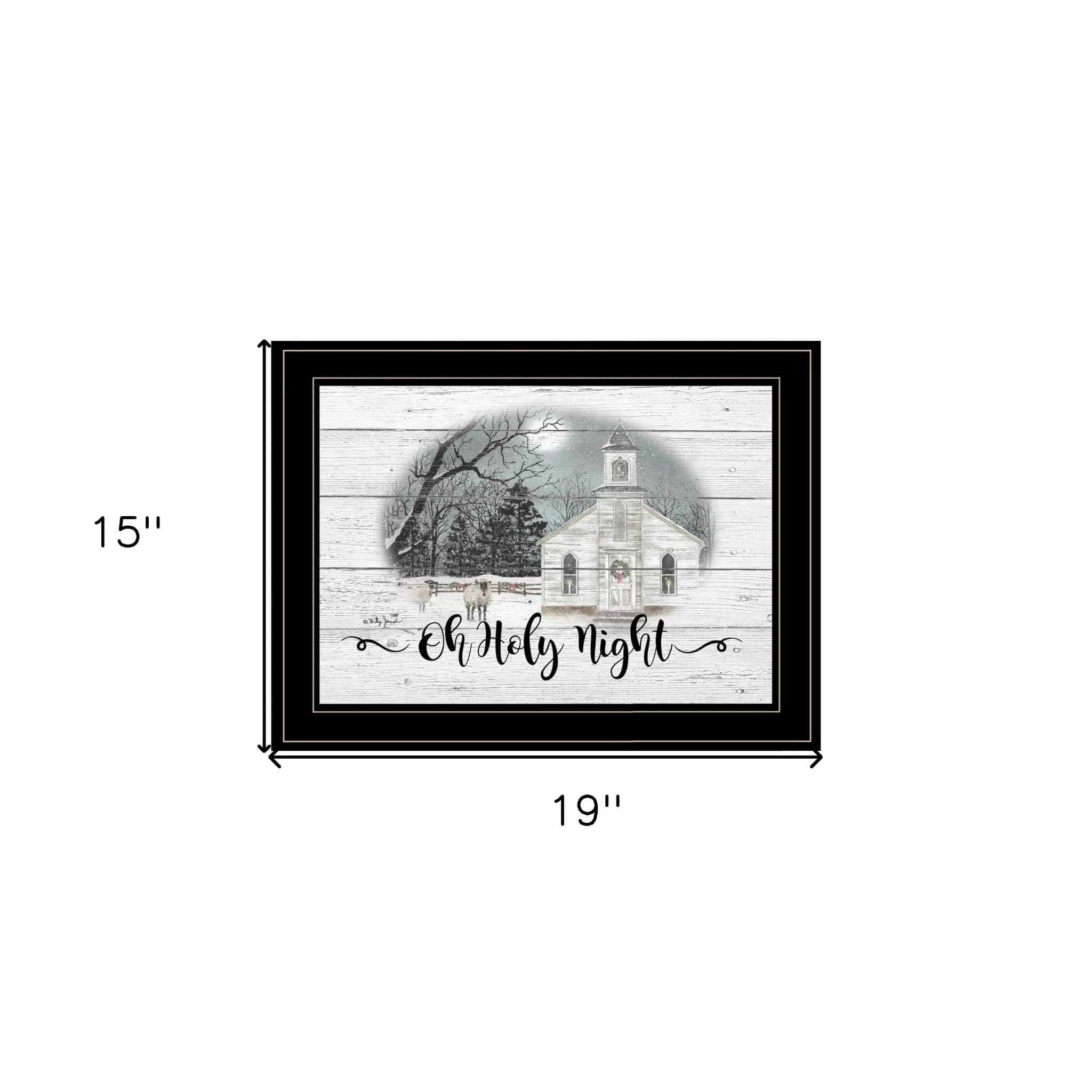 OH HOLY Night 3 Black Framed Print Wall Art - Homeroots