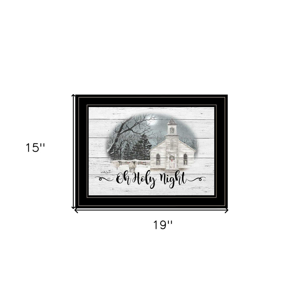 OH HOLY Night 3 Black Framed Print Wall Art - Homeroots - Flyclothing LLC