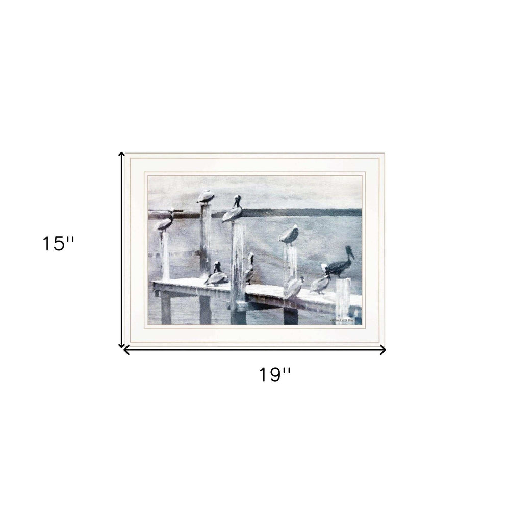 Birds on a Pier 2 White Framed Print Kitchen Wall Art - Homeroots - Flyclothing LLC