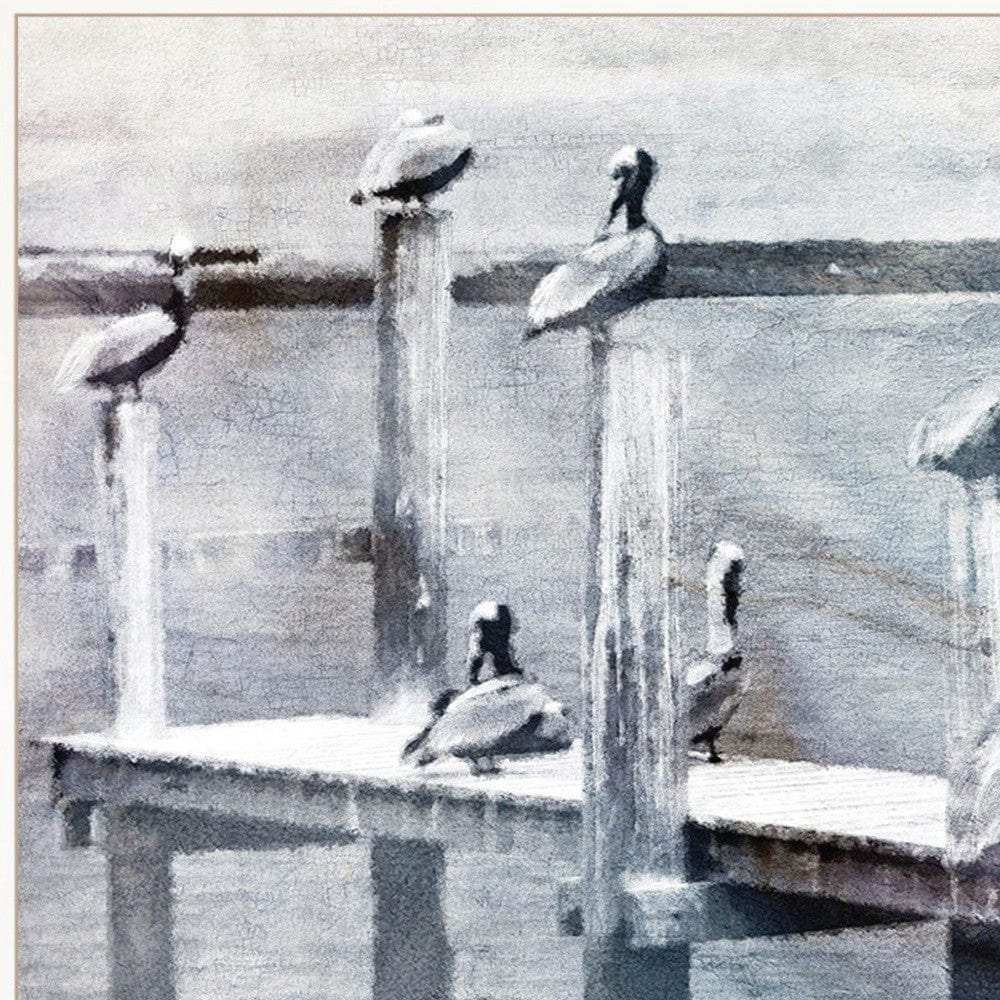 Birds on a Pier 2 White Framed Print Kitchen Wall Art - Homeroots - Flyclothing LLC